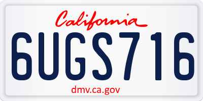 CA license plate 6UGS716