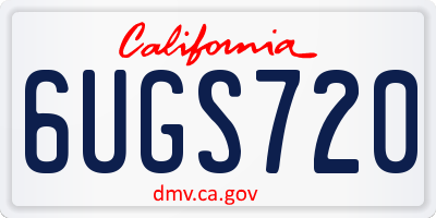 CA license plate 6UGS720