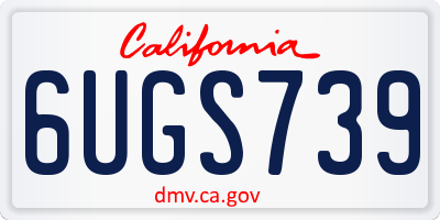CA license plate 6UGS739