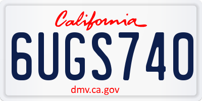 CA license plate 6UGS740