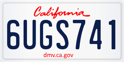 CA license plate 6UGS741