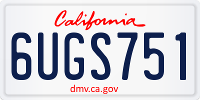 CA license plate 6UGS751