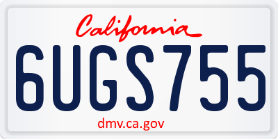 CA license plate 6UGS755