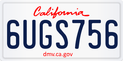 CA license plate 6UGS756