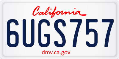 CA license plate 6UGS757