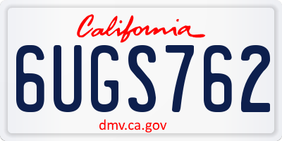 CA license plate 6UGS762