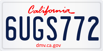 CA license plate 6UGS772
