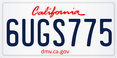 CA license plate 6UGS775