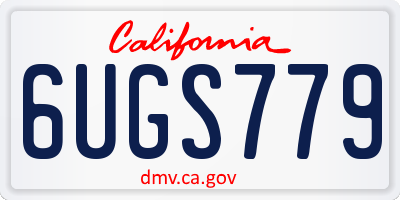 CA license plate 6UGS779