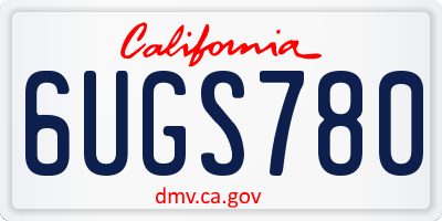 CA license plate 6UGS780