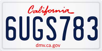 CA license plate 6UGS783