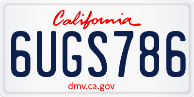 CA license plate 6UGS786