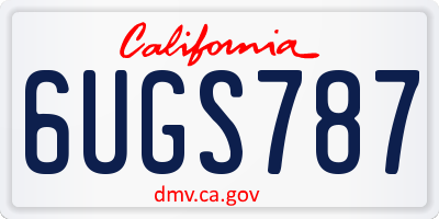 CA license plate 6UGS787