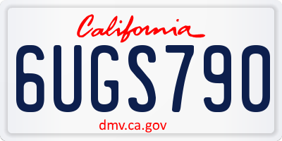 CA license plate 6UGS790