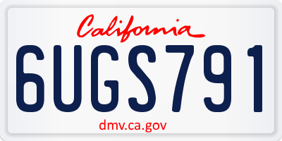 CA license plate 6UGS791