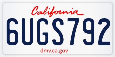 CA license plate 6UGS792
