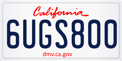 CA license plate 6UGS800