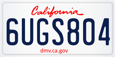 CA license plate 6UGS804