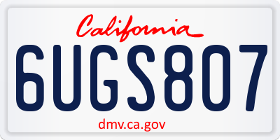 CA license plate 6UGS807
