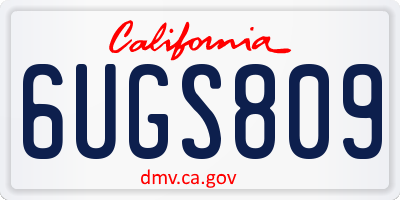 CA license plate 6UGS809