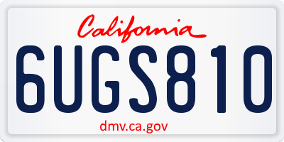 CA license plate 6UGS810