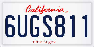 CA license plate 6UGS811