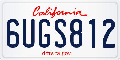 CA license plate 6UGS812