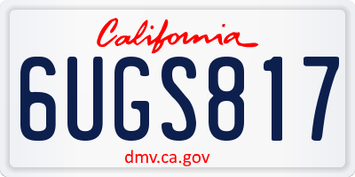 CA license plate 6UGS817