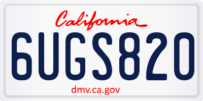 CA license plate 6UGS820