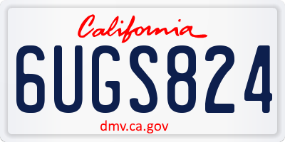 CA license plate 6UGS824