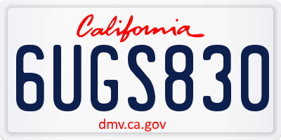 CA license plate 6UGS830