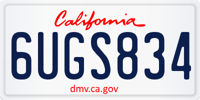 CA license plate 6UGS834