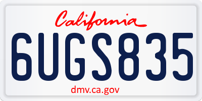 CA license plate 6UGS835