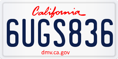 CA license plate 6UGS836