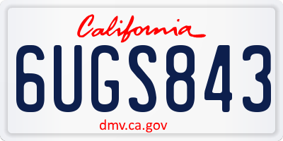 CA license plate 6UGS843