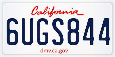 CA license plate 6UGS844