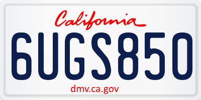 CA license plate 6UGS850