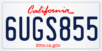 CA license plate 6UGS855