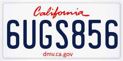 CA license plate 6UGS856