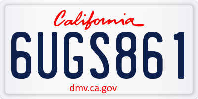 CA license plate 6UGS861
