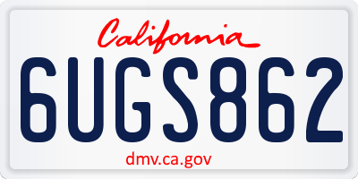 CA license plate 6UGS862