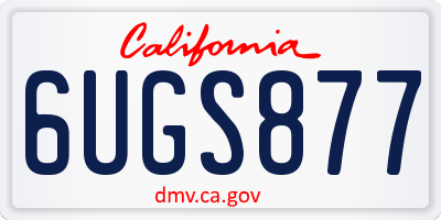 CA license plate 6UGS877
