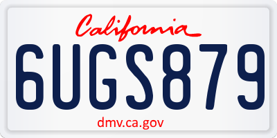 CA license plate 6UGS879