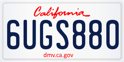 CA license plate 6UGS880