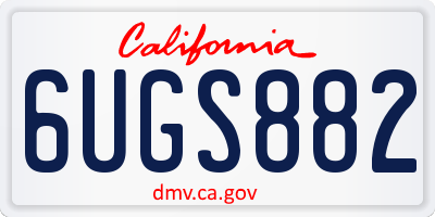 CA license plate 6UGS882