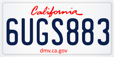 CA license plate 6UGS883