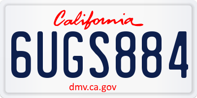 CA license plate 6UGS884