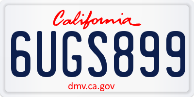 CA license plate 6UGS899