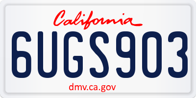 CA license plate 6UGS903