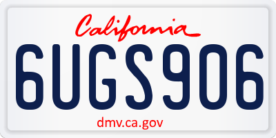 CA license plate 6UGS906